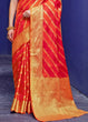 Load image into Gallery viewer, Ferrari Red Woven Patola Silk Saree Clothsvilla