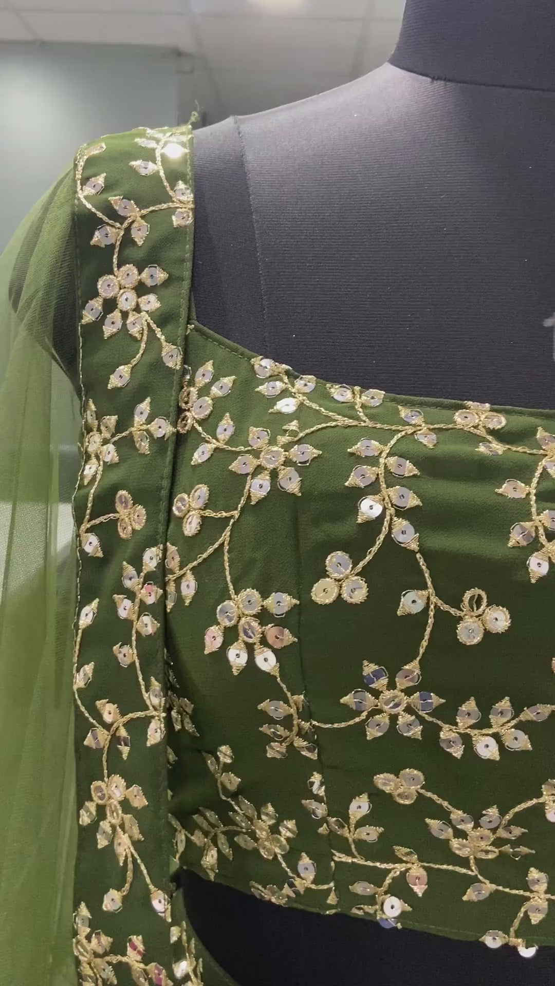Designer Green Georgette lehenga Choli For Women