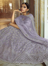Load image into Gallery viewer, Charming Grey Zarkan Dori Soft Net Panelled Lehenga Choli Set Clothsvilla