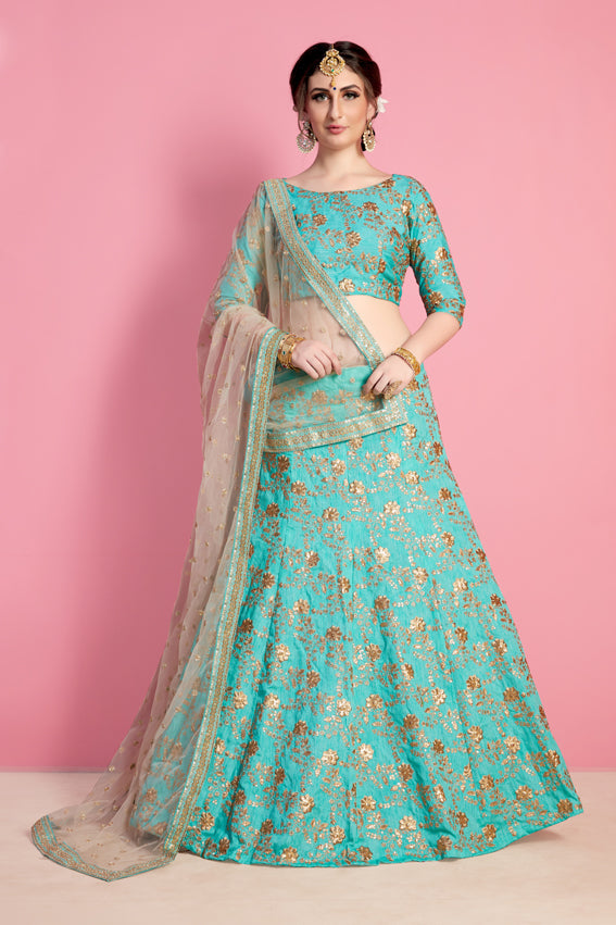 Neon Green New Designer Lehenga Choli Clothsvilla