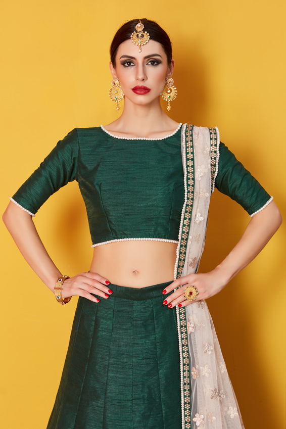 Green New Designer Lehenga Clothsvilla