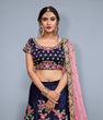 Load image into Gallery viewer, Navy Blue New Designer Lehenga Clothsvilla