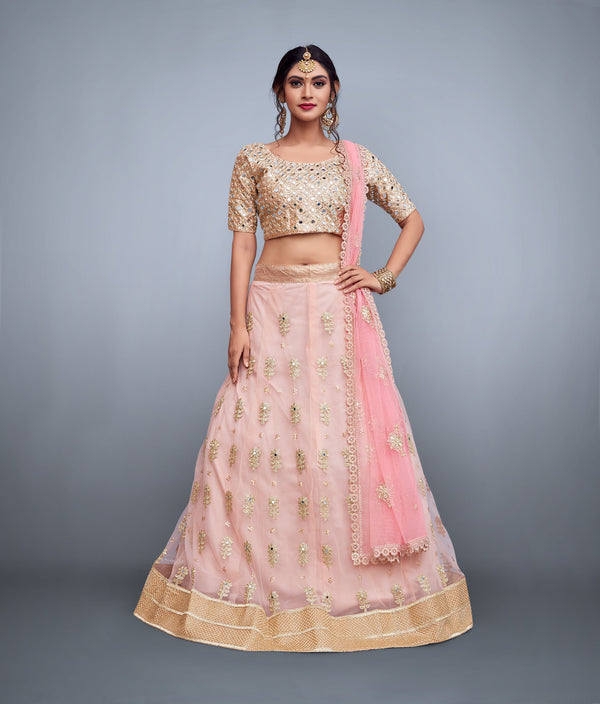Peach New Designer Lehenga Clothsvilla