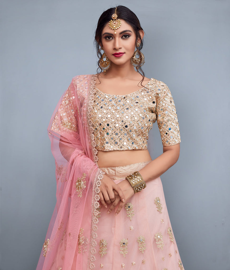 Peach New Designer Lehenga Clothsvilla