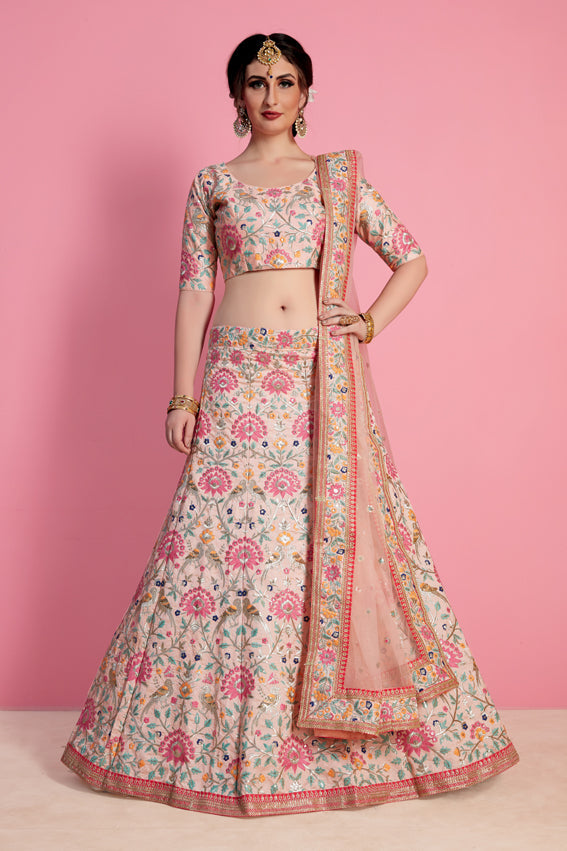 Peach New Designer Lehenga Choli Clothsvilla