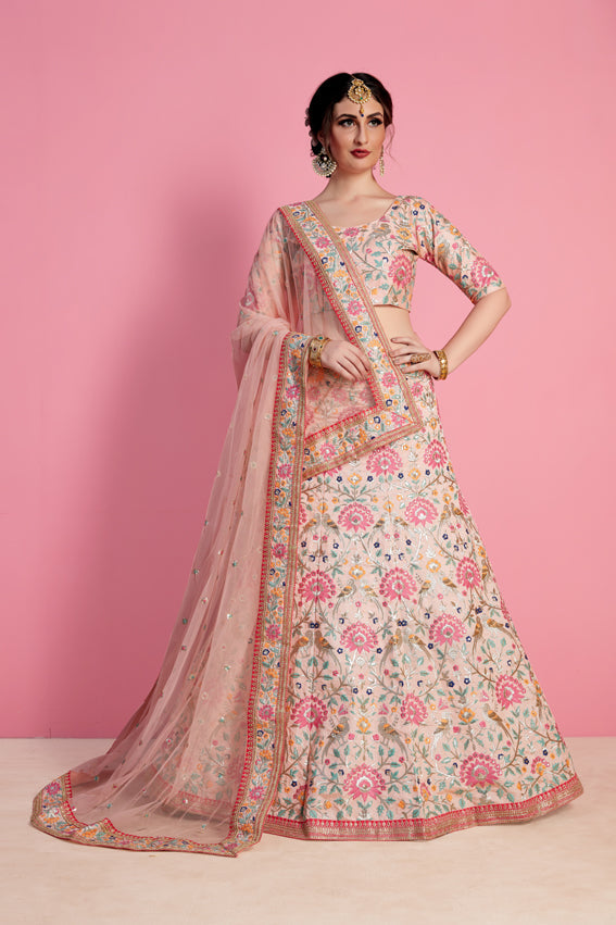 Peach New Designer Lehenga Choli Clothsvilla