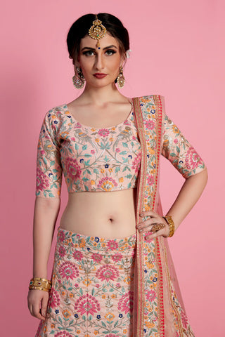 Peach New Designer Lehenga Choli Clothsvilla