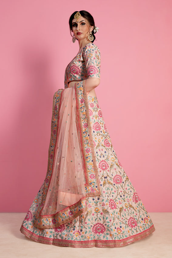 Peach New Designer Lehenga Choli Clothsvilla