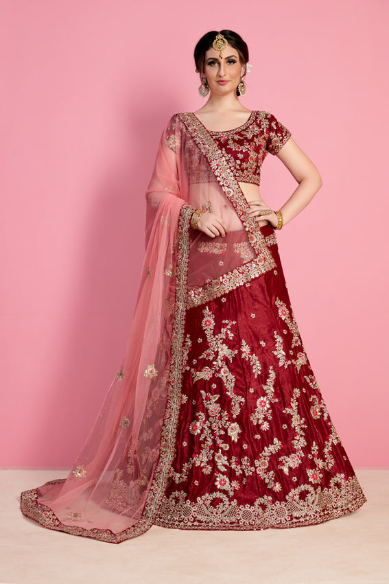Maroon New Designer Lehenga Clothsvilla Main image