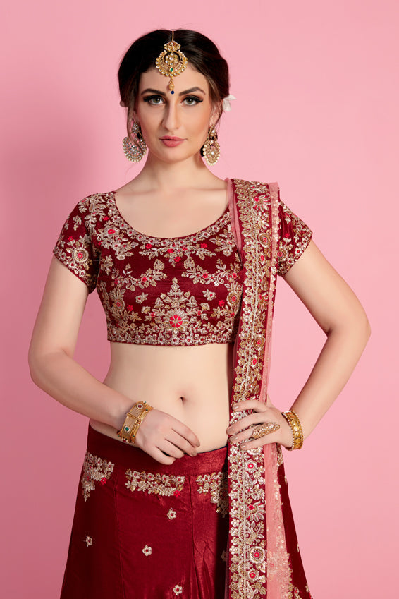 Maroon New Designer Lehenga Clothsvilla
