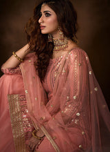 Load image into Gallery viewer, Peach Traditional Embroidered Gharara Suit Clothsvilla