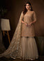 Beige Traditional Embroidered Gharara Suit Clothsvilla