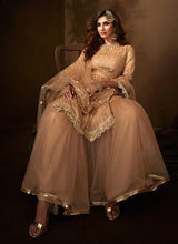 Load image into Gallery viewer, Beige Traditional Embroidered Gharara Suit Clothsvilla