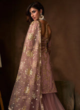 Load image into Gallery viewer, Purple Traditional Embroidered Gharara Suit Clothsvilla