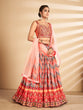 Load image into Gallery viewer, Multicolor Printed, Handwork Art Silk Semi Stitched Lehenga With Unstitched Blouse Clothsvilla