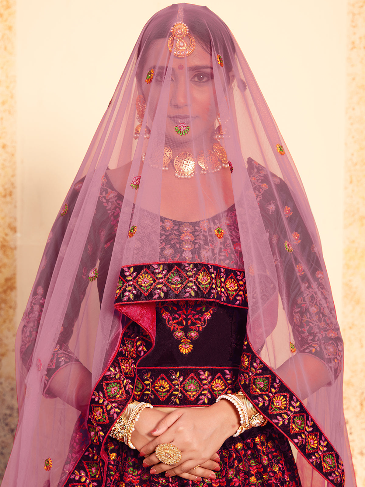 Brown Classy  Semi Stitched Lehenga With  Unstitched Blouse Clothsvilla