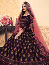 Load image into Gallery viewer, Purple Classy Semi Stitched Lehenga With  Unstitched Blouse Clothsvilla