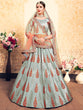 Load image into Gallery viewer, Grey Designer Semi Stitched Lehenga With  Unstitched Blouse Clothsvilla