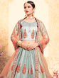 Load image into Gallery viewer, Grey Designer Semi Stitched Lehenga With  Unstitched Blouse Clothsvilla