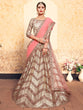 Load image into Gallery viewer, Brown Classy  Semi Stitched Lehenga With  Unstitched Blouse Clothsvilla