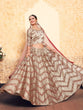 Load image into Gallery viewer, Brown Classy  Semi Stitched Lehenga With  Unstitched Blouse Clothsvilla