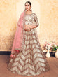 Load image into Gallery viewer, Brown Classy  Semi Stitched Lehenga With  Unstitched Blouse Clothsvilla