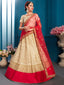 Beige Designer Semi Stitched Lehenga With Unstitched Blouse Clothsvilla