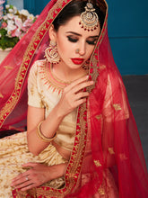 Load image into Gallery viewer, Beige Designer Semi Stitched Lehenga With Unstitched Blouse Clothsvilla