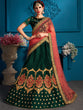 Load image into Gallery viewer, Green Resham,Zari,Stone Semi Stitched Lehenga With Unstitched Blouse Clothsvilla