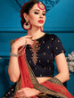 Load image into Gallery viewer, Dark Blue Sequins Semi Stitched Lehenga With Unstitched Blouse Clothsvilla