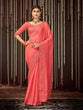 Load image into Gallery viewer, Peach  Organza Embroidered Saree With Unstitched Blouse Clothsvilla