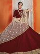 Load image into Gallery viewer, Soft Net Maroon  Semi Stitched Lehenga With  Unstitched Blouse Clothsvilla