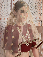 Load image into Gallery viewer, Soft Net Maroon  Semi Stitched Lehenga With  Unstitched Blouse Clothsvilla