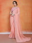 Peach Georgette Saree With Unstitched Blouse Clothsvilla