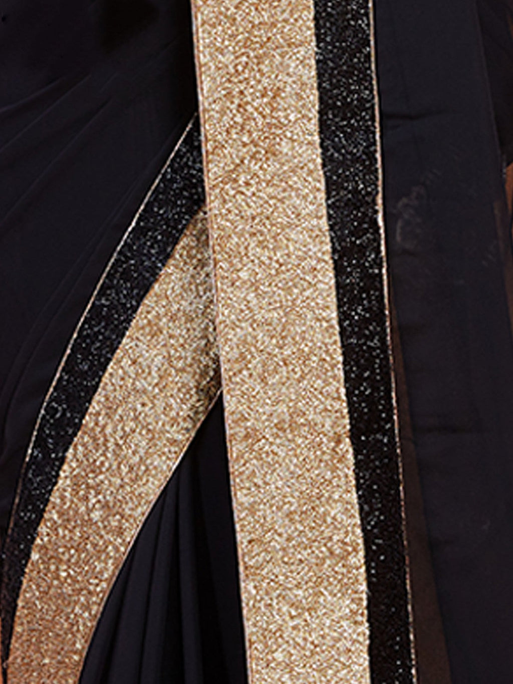 Black Georgette Saree With Unstitched Blouse Clothsvilla