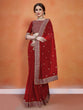 Load image into Gallery viewer, Maroon Georgette Saree With Unstitched Blouse Clothsvilla