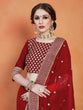 Load image into Gallery viewer, Maroon Georgette Saree With Unstitched Blouse Clothsvilla