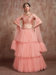 Load image into Gallery viewer, Beautiful Peach Semi Stitched Lehenga With  Unstitched Blouse Clothsvilla