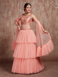 Load image into Gallery viewer, Beautiful Peach Semi Stitched Lehenga With  Unstitched Blouse Clothsvilla