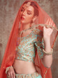 Load image into Gallery viewer, Sea Green Stunning Semi Stitched Lehenga With  Unstitched Blouse Clothsvilla