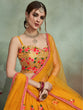 Load image into Gallery viewer, Mustard Color Soft Net Sequins Semi Stitched Lehenga With  Unstitched Blouse Clothsvilla