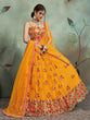 Load image into Gallery viewer, Mustard Color Soft Net Sequins Semi Stitched Lehenga With  Unstitched Blouse Clothsvilla