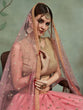Load image into Gallery viewer, Peach  Soft Net Seqins Semi Stitched Lehenga With  Unstitched Blouse Clothsvilla