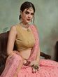 Load image into Gallery viewer, Peach  Soft Net Seqins Semi Stitched Lehenga With  Unstitched Blouse Clothsvilla