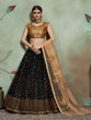 Load image into Gallery viewer, Black Classy Semi Stitched Lehenga With  Unstitched Blouse Clothsvilla