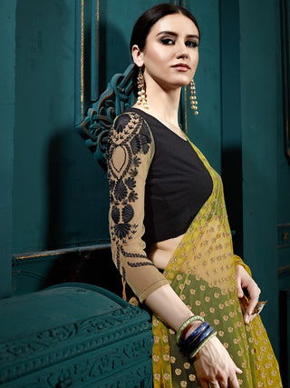 Black Classy Semi Stitched Lehenga With  Unstitched Blouse Clothsvilla