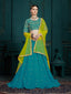 Teal Georgette Sassy Semi Stitched Lehenga With  Unstitched Blouse Clothsvilla