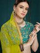 Load image into Gallery viewer, Teal Georgette Sassy Semi Stitched Lehenga With  Unstitched Blouse Clothsvilla