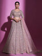 Load image into Gallery viewer, Peach Georgette Embroidered Semi Stitched Lehenga With Unstitched Blouse Clothsvilla