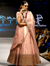 Load image into Gallery viewer, Pink Silk Blend Semi Stitched Lehenga With Unstitched Blouse Clothsvilla